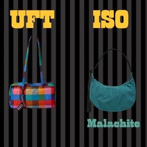 BAGGU Multicolor Checkered and Teal Crossbody Bags